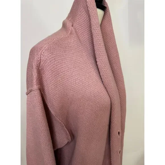 Free People $168 Chamomile Cardi M Oversized Rose Sugar Chunky Knit Cardigan - Picture 3 of 11
